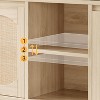 Jojoka 2-Door Rattan-Decorated Sideboard Buffet Cabinet with Adjustable Shelves – Multifunctional Modern Wood Credenza and Coffee Bar Console - 4 of 4