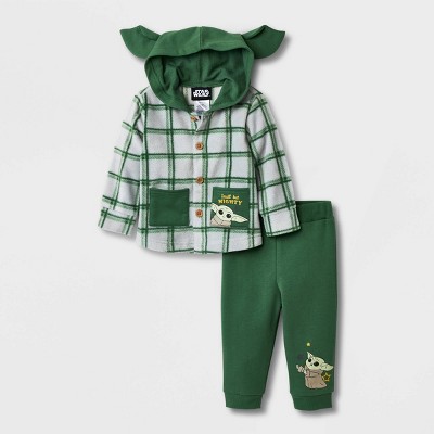 Image of Baby Boys' Star Wars Solid Top and Bottom Set - Green 0-3M