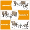 Tangkula 4PCS Patio Conversation Set Cotton Padded Furniture Set w/ Swing Glider Loveseat - 3 of 4