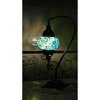 Kafthan 18 in. Handmade Swan Neck Turquoise Mosaic Glass Table Lamp with Brass Color Metal Base - 2 of 2