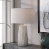 Uttermost Pikes Stone-Ivory Table Lamp – Fluted Ceramic with Taupe Glaze, Crystal Collar, 26" Height - 2 of 4