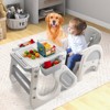 Safstar Convertible Baby High Chair, Toddler Feeding Highchair w/2-Sided Whiteboard/Building Block Top, Adjustable Backrest, Tilting Back, Gray - 3 of 4