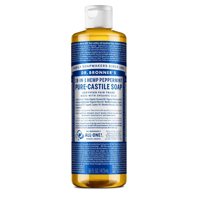 Dr. Bronner&#39;s Pure Castile Soap - Peppermint - 16 fl oz, 1 of 10