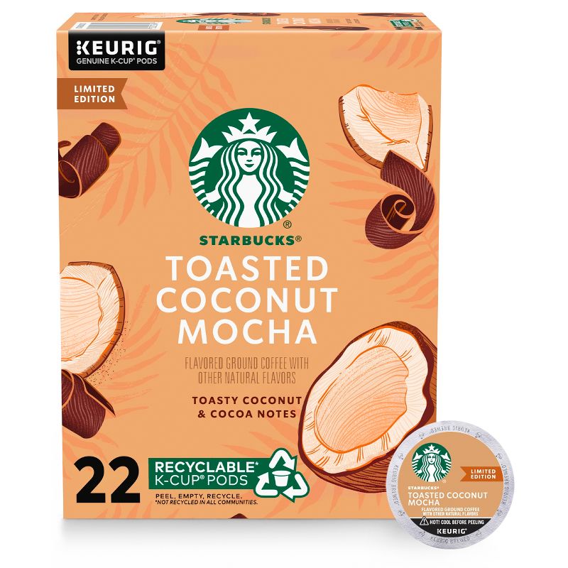 Starbucks Keurig Toasted Coconut Mocha Coffee Pods - 22 K-Cups, 1 of 10