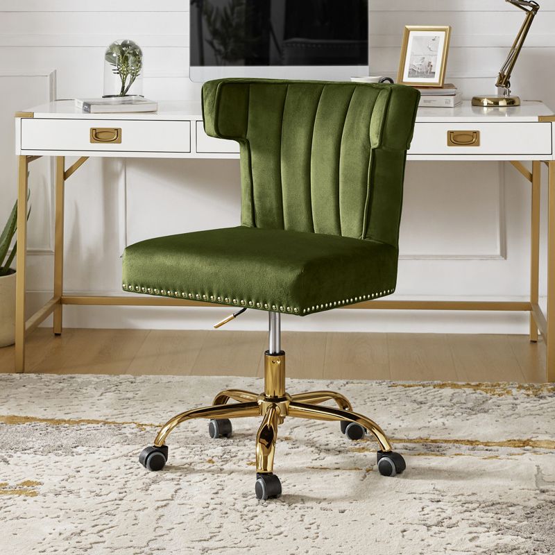 Puvis Upholstered Task Desk Chair Adjustable Swivel Home Office Chair  | Karat Home, 3 of 12