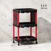 3-Tier Rolling Tool Cart, 200 LBS Capacity Plastic Utility Cart with Side Shelves for Garage, Workshop - 3 of 4