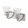 Halliwell 2-Light Vanity Fixture - Chic Contemporary Steel Design with Seedy Glass Shade - 2 of 4