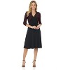 Rekucci Women's Stretch Knit Jersey Bolero Shrug with Ruched Sleeves - 4 of 4