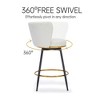 Kumasinova Modern 360° Swivel Bar Stools, Counter Height Bar Stools Set of 2, Upholstered Counter Stool, Counter Height Stools with Metal Legs - 2 of 4