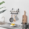 6 Hook Amelia Wall Shelf with Hanging Rod Black/Rustic - Danya B. - 3 of 4