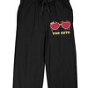 Valentine's Day Too Cute Heart-Shaped Glasses Men's Black Sleep Pajama Pants - image 2 of 4