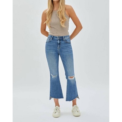 Women's Happi Crop Flare With Step Hem Jeans - HIDDEN