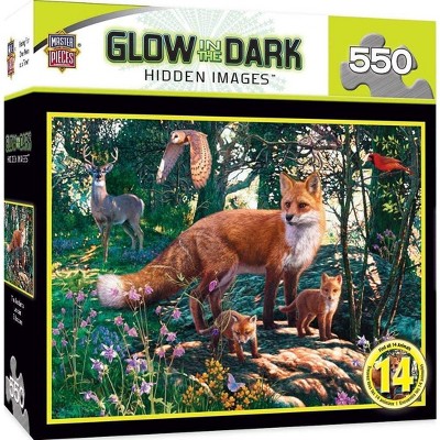 MasterPieces Inc The Woodlands 550 Piece Hidden Images Glow In The Dark Jigsaw Puzzle