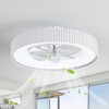 Airsurfer 19-In Matte White Cage Flush Mount Ceiling Fan with Color-Changing LED Light, 7 Clear Blades, Remote Included, Low Profile Design - 4 of 4