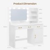 Vanity Desk with Mirror, LED Lights and Power Outlet Makeup Table with 3 Drawers - 3 of 4