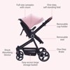 2-in-1 Baby Stroller Reversible Stroller, Bassinet with One-Hand Fold for Easy Access Stroller with Recliner and Extra Large Canopy - 4 of 4