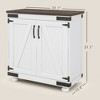 NicBex Modern Sideboard Buffet Cabinet with 2 Doors Kitchen Storage Cabinet Barn Door Accent Cabinet with Wood Legs for Kitchen,Living Room,White - 3 of 4