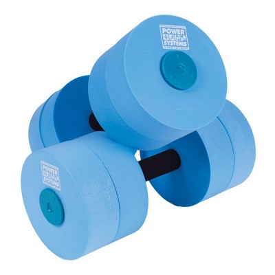 Power Systems Blue Medium Resistance Foam Pool Water Aqua Dumbbell, Pair