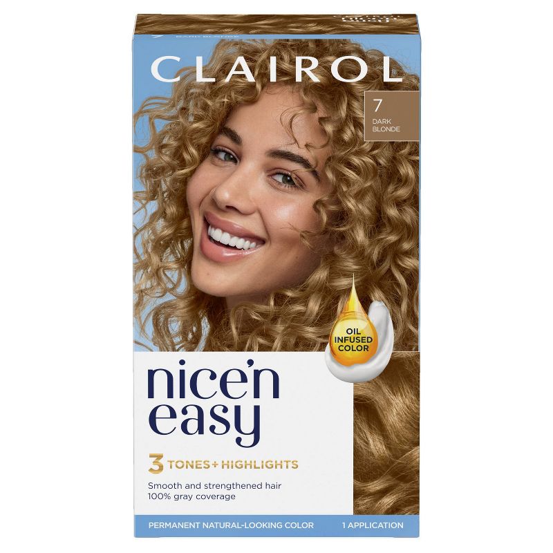 Clairol Nice'n Easy Permanent Hair Color Cream Kit - Blonde, 1 of 9