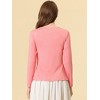 INSPIRE CHIC Women's Tie Front Long Sleeve Crop Ruffle Knit Cardigan Sweaters - 4 of 4