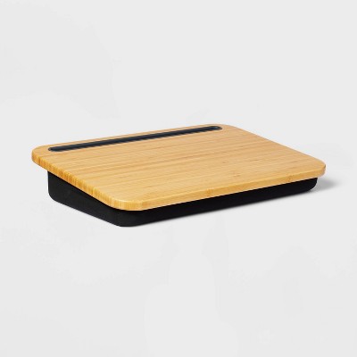 Bamboo Lap Desk with Powerbank and Charging Cable Brown/Black - Threshold&#8482;_3