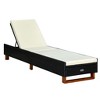 vidaXL Adjustable Black Sunbed with Cushion in Durable Poly Rattan and Solid Acacia Wood Legs, Weather-Resistant and Easy to Clean - 2 of 4