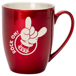 100 North Heavy Metal 10 Ounce Cardinal Red Metallic Finish, Comfortably Fits Your Hands, New Bone China Coffee Tea Cup Mug, Rock On! - 1 of 1