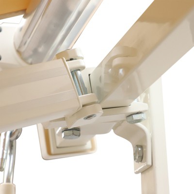 Beige 118'' Retractable Patio Awning with Aluminum Frame
