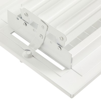 White Metal 4x12 Air Vent Register with Damper