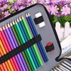 Fmeida 200 Slots Colored Pencil Organizer - Deluxe PU Leather Pencil Case Holder with Removal Handle Strap Pencil Box Large Black - 4 of 4