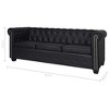 vidaXL Sofa Black Artificial Leather, Wooden Frame, MDF, Plywood 3-Seater - 4 of 4
