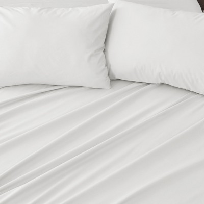 Twin White Solid Microfiber Sheet Set