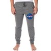 NASA Men's Retro Meatball Space Fashion Logo Sleep Jogger Pajama Pants Grey - 2 of 4
