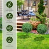 Gulches 16in Artificial Boxwood Topiary Trees Set of 2 with Ground Stake UV Resistant Indoor Outdoor Ball Shaped Fake Plants Green - 3 of 4