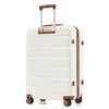 Vynxaria White ABS Hard Shell 3-Piece Suitcase TSA-Approved Locks Smooth Spinner Wheels Premium Travel Ensemble for All Trips - 3 of 4