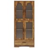 Resenkos Rustic Wood Kitchen Storage Cabinet, Double - Layer Glass - Door Pantry, 31.5×13.8×72.1 Inch Size, for Dining Room Brown - 2 of 4