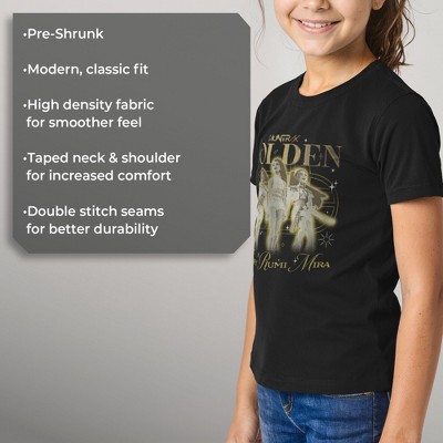 KPop Demon Hunters Girls KPop Demon Hunters Huntrix The Golden Girls T Shirt - Black - Small — фото 6