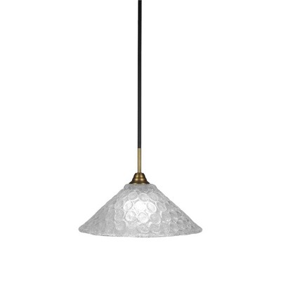 Toltec Lighting Paramount 1 - Light Pendant in  Matte Black/Brass with 16" Italian Bubble Shade