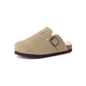 CUSHIONAIRE Kid's Hana Cork footbed clog with Genuine Leather upper, Faux Fur lining, and +Comfort - 1 of 4