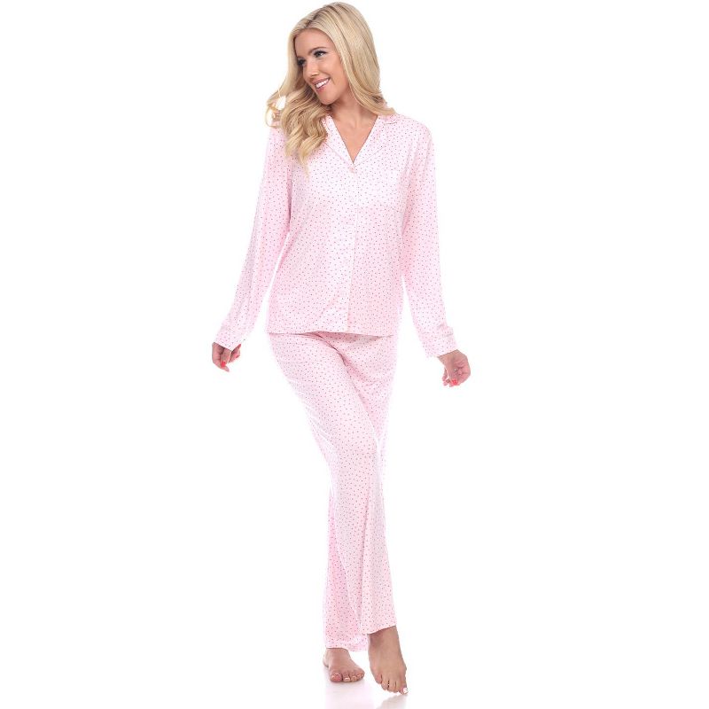 Women's Long Sleeve Pajama Set - White Mark, 1 of 4