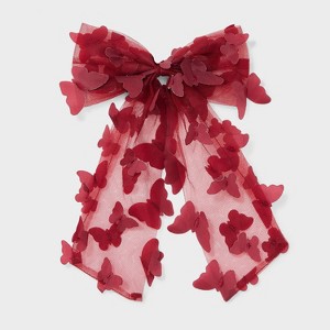 3D Butterfly Bow Hair Barrette - Wild Fable™ Maroon - 1 of 3