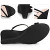 Perphy Women's Open Toe Strappy Open Toe Wedge Heels Slide Sandals - 3 of 4
