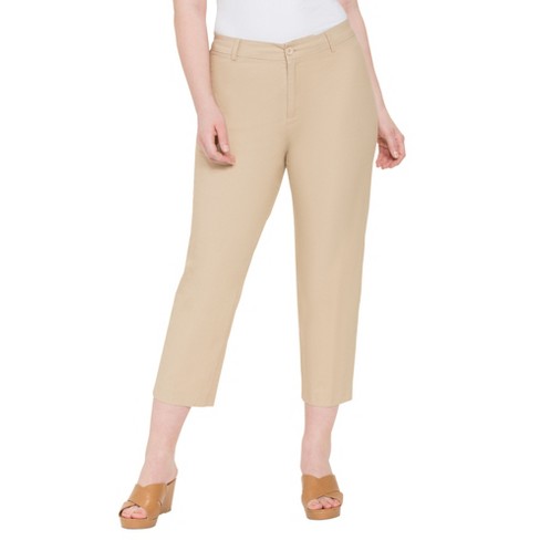 Ellos Women's Plus Size Modern Stretch Chino Pants, 14 - New Khaki : Target