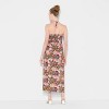 Women's Ruched Maxi Halter A-Line Dress - Wild Fable™ Assorted Pinks Floral - 3 of 3