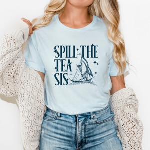 Simply Sage Market Spill The Tea Sis Boat Short Sleeve Tee - 1 of 4