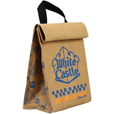 White Castle Burger Brown To-Go Lunch Bag Insulated Lunch Box Sack Brown