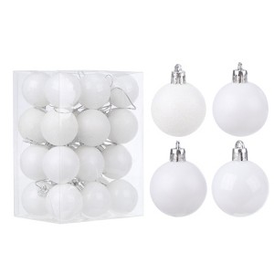 Unique Bargains Acrylic DIY Craft Party Christmas Tree Ornament Hanging Balls 1.57" 24 Pcs - 1 of 4