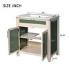 NicBex Bathroom Vanity with Ceramic Sink,,Modern Style Bathroom Sink Vanity with Solid Wood Frame,24"/ 30" Bathroom Sink Cabinet,Beige Green - 3 of 4