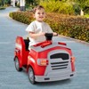 Costway 12V Kids Ride on Fire Truck Toddler Fire Toy Car with Shovel & Wrench Black/Green/Red - 4 of 4