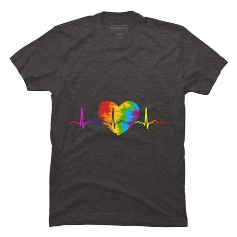 Design By Humans Rainbow Heartbeat Pride By Corndesign T-shirt ...